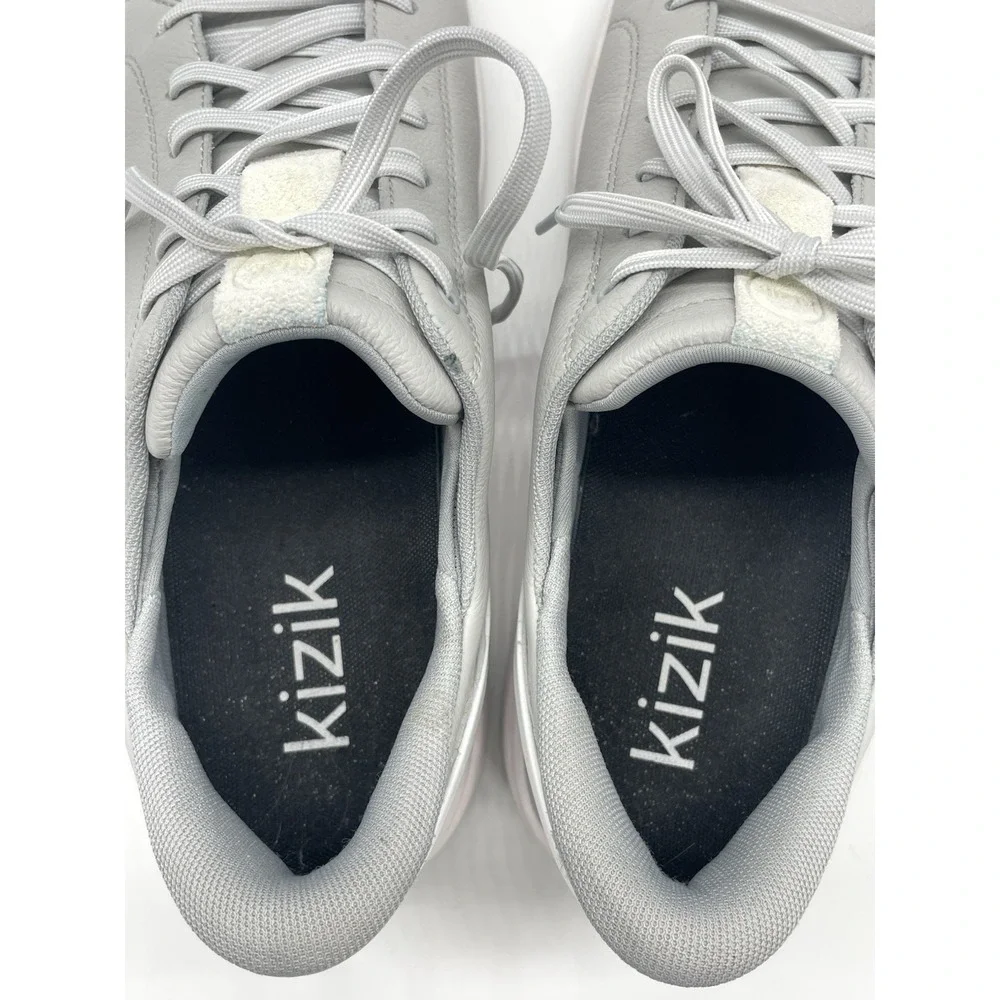 Kizik Sydney Womens Leather Hands Free Slip On Sneakers Harbor Mist Grey Size 10